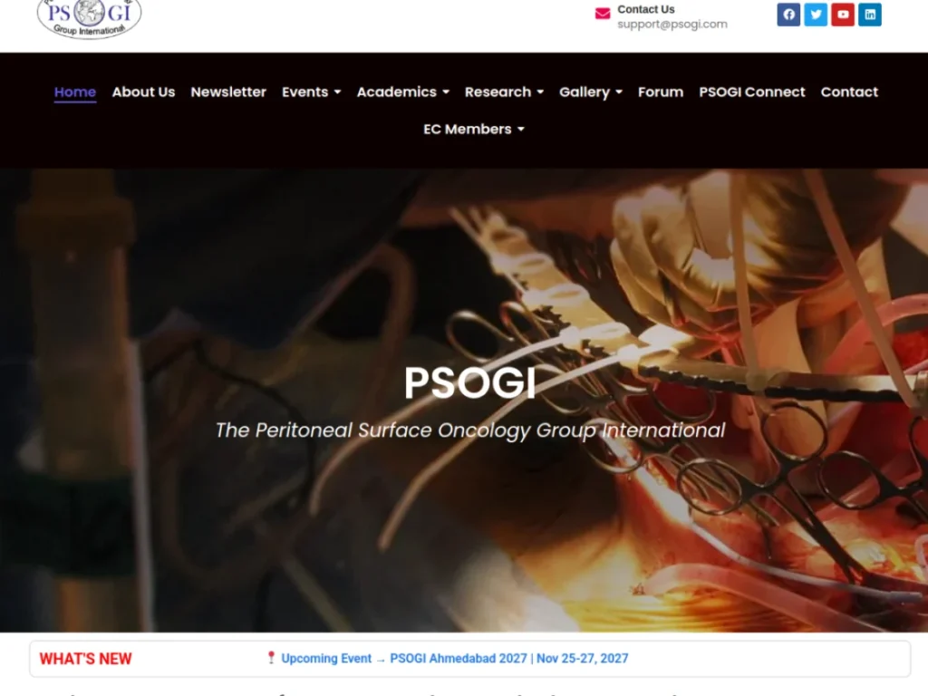 PSOGI website designed by Ideestep